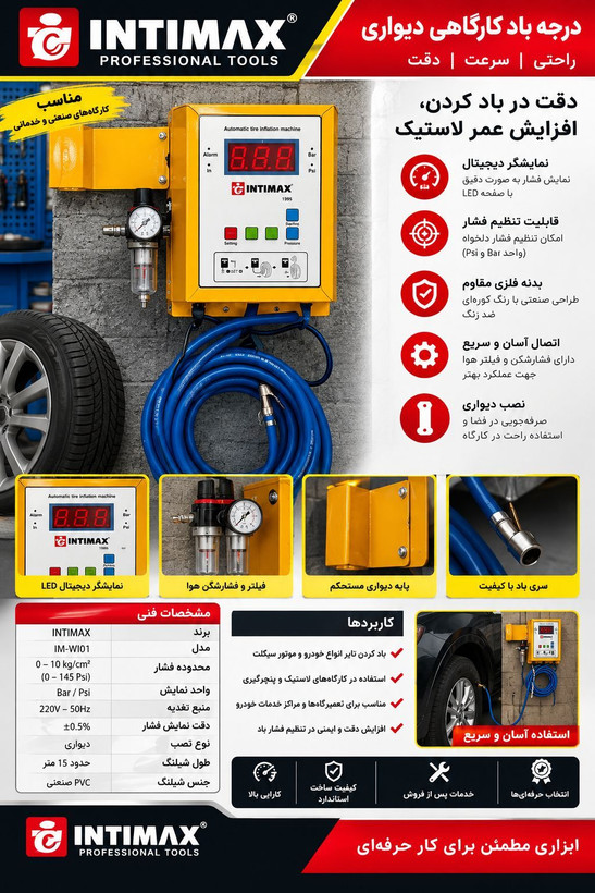 درجه باد کارگاهی اینتی مکس مدل IM_W101