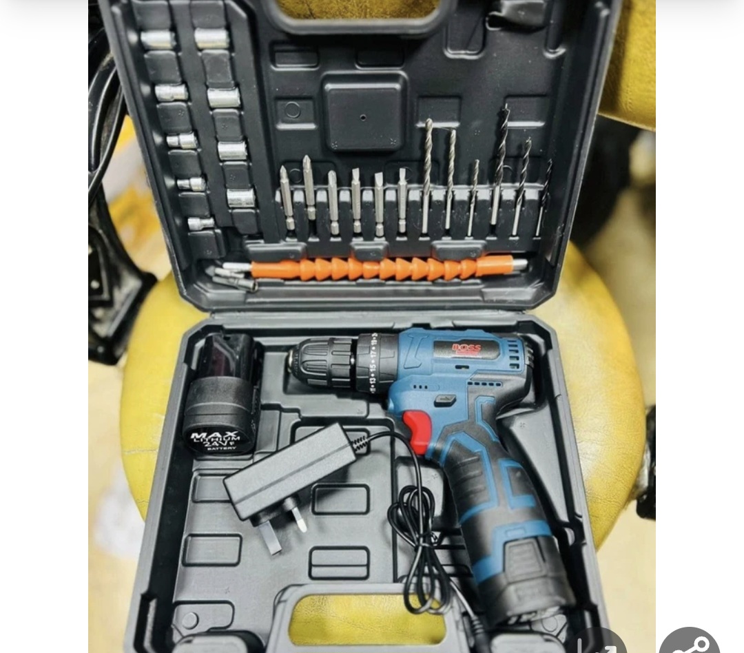 دریل پیچ گوشتی چکشی شارژی ۲۴ ولت براشلس باس مدل 24v